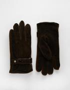 Peter Werth Suede Gloves - Brown
