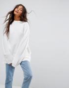 Asos Sweater In Oversized Ripple - White