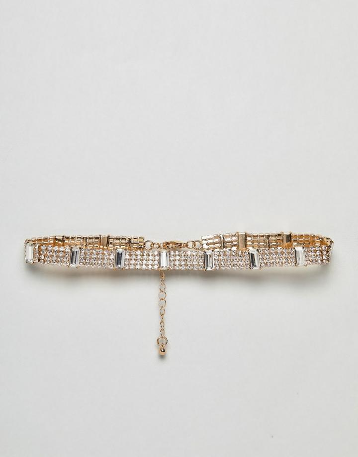 True Decadence Gold And Crystal Necklace - Gold