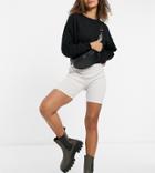 Reclaimed Vintage Inspired Ribbed Legging Shorts In Stone-neutral