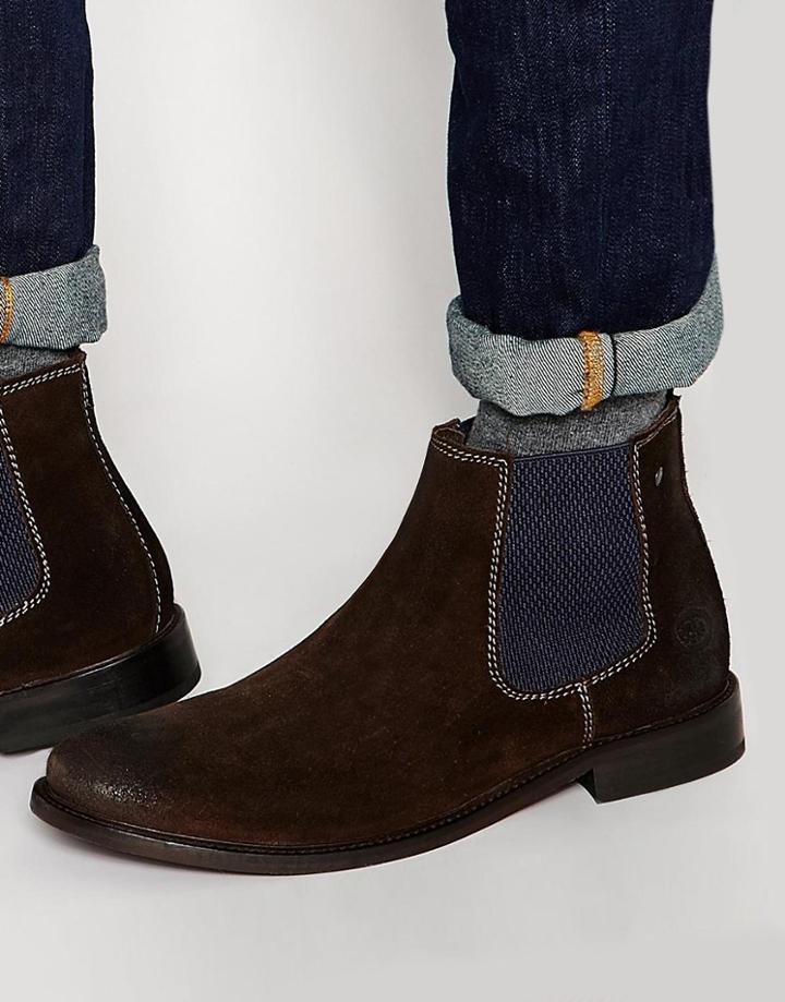 Base London Scuttle Suede Chelsea Boots - Brown