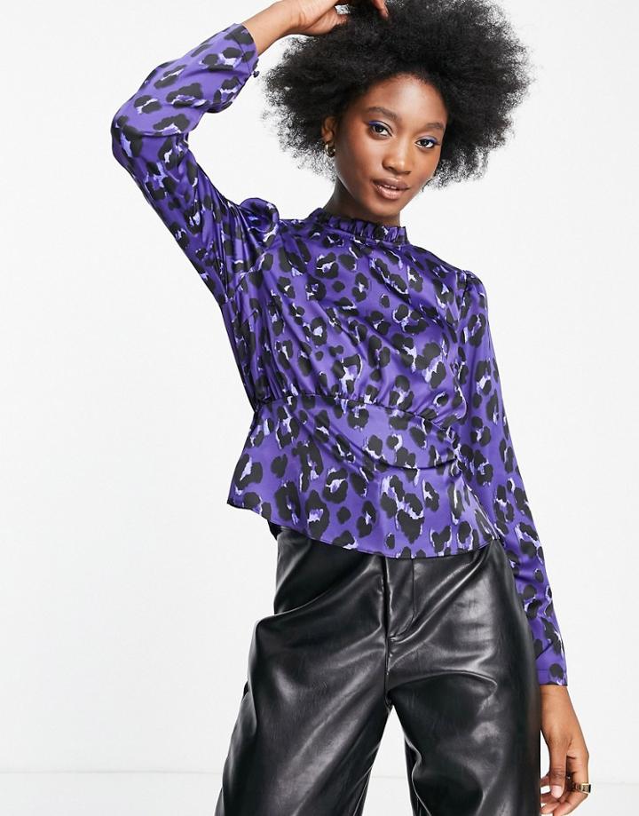 Nobody's Child Willa Animal Print Top In Blue