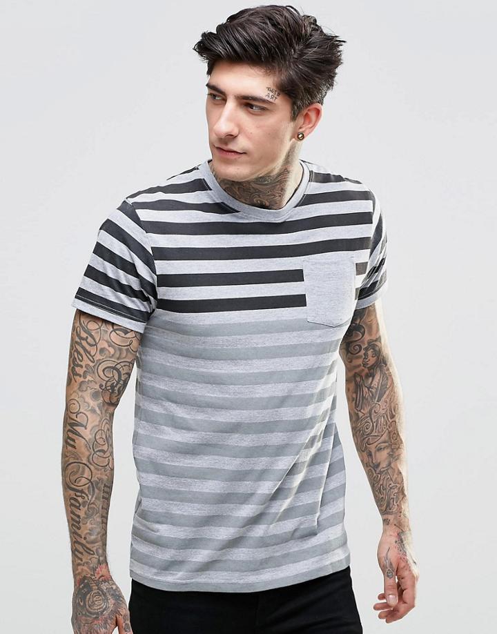 D-struct Varied Stripe T-shirt - Gray