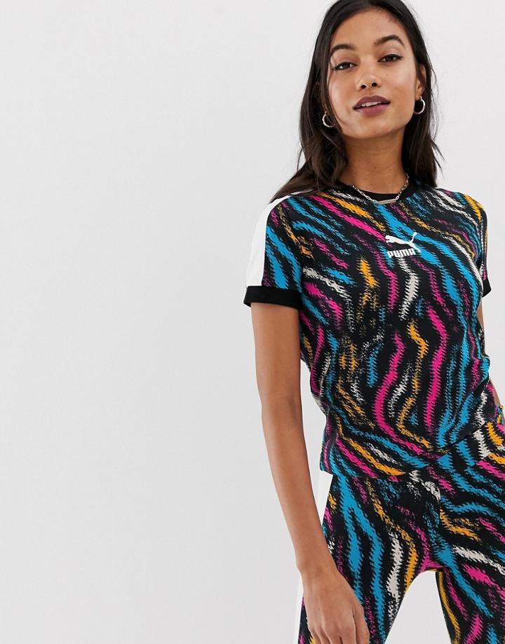 Puma Wild Zebra Print Tight T-shirt