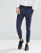 Selected Homme Slim Suit Pants In Italian Wool Mix - Blue