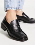 Monki Pu Loafer In Black - Black