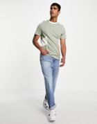 Asos Design T-shirt In Green Color Block