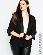 Asos Curve Tuxedo Blazer - Black