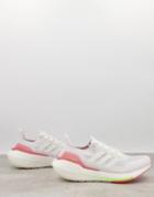 Adidas Running Ultraboost 21 Sneakers In White And Pink