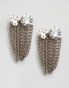 Limited Edition Occasion Jewel Chain Earrings - Silver