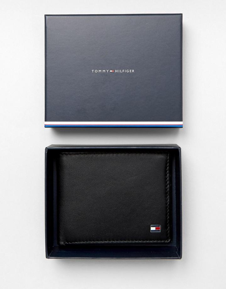 Tommy Hilfiger Eton Mini Billfold Leather Wallet In Black