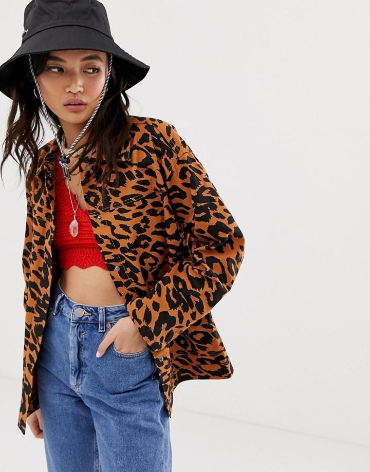Asos Design Animal Cotton Jacket-multi