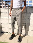 Asos Design Tapered Smart Pants In Textured Camel With Turn Up-neutral
