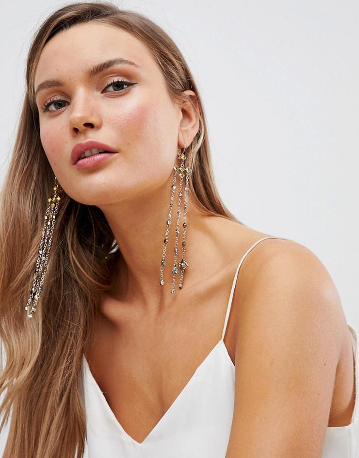 Steve Madden Drop Tassel Statement Earrings - Gold