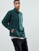 Asos Oversized Jersey Coach Jacket In Poly Tricot - Green