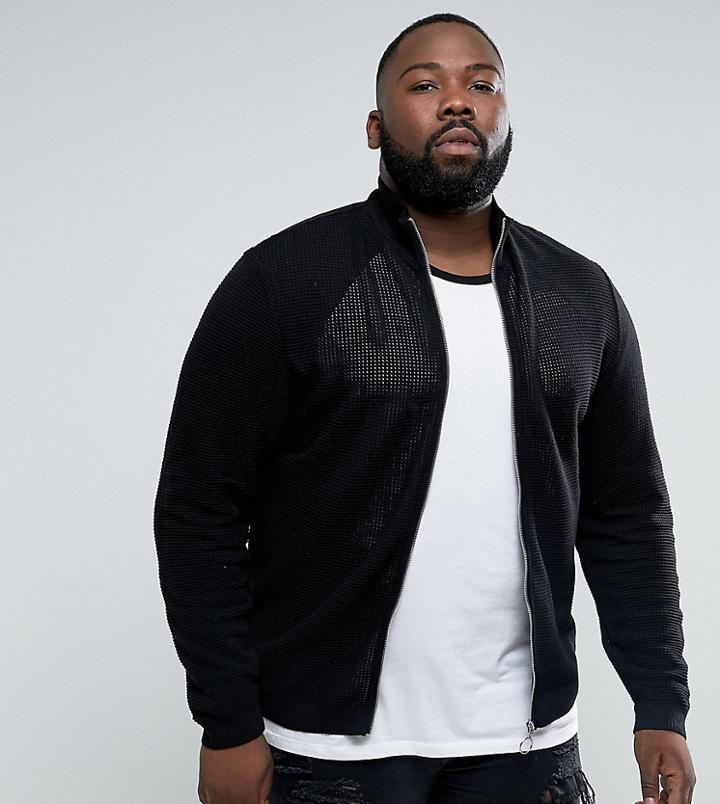 Asos Plus Mesh Track Jacket - Black