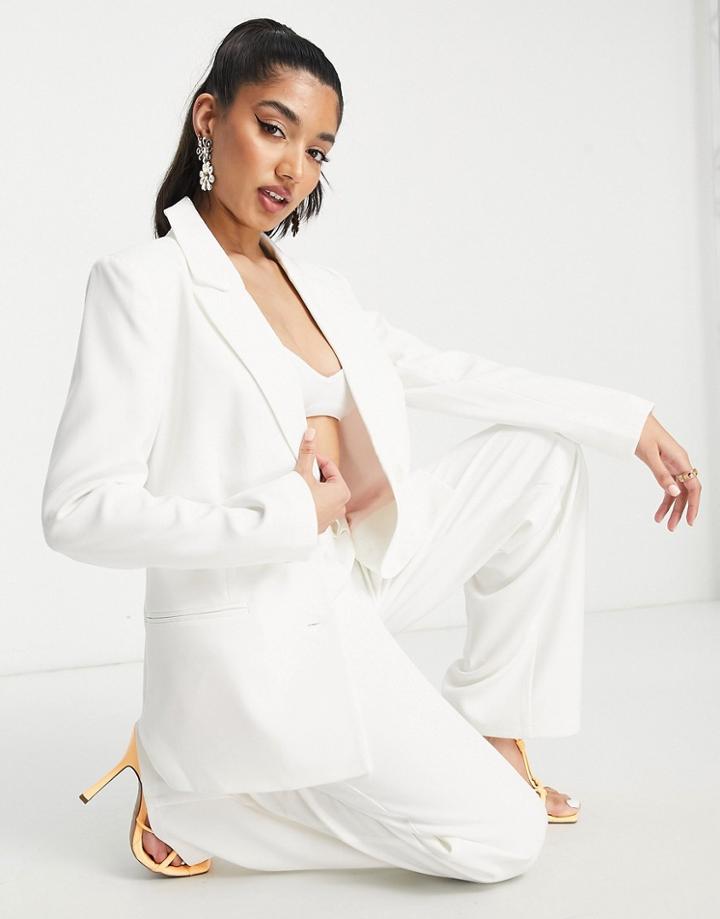The Frolic Relaxed Tailored Jacket With Satin Lining In Ivory-white