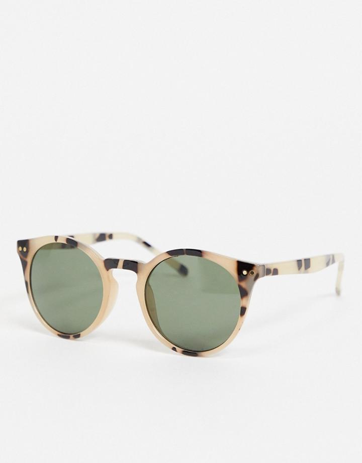 & Other Stories Round Sunglasses In Light Tortoiseshell-black