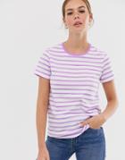 Asos Design Crew Neck T-shirt In Stripe - Multi