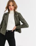 Y.a.s Leather Jacket In Green