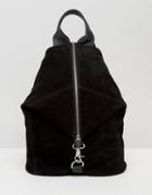 Asos Suede Dogclip Backpack - Black