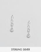 Asos Sterling Silver Ball Linked Chain Earrings - Silver