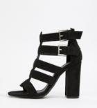 New Look Wide Fit Multi Strap Block Heel Sandal - Black