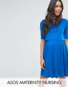Asos Maternity Nursing Double Layer Dress - Blue
