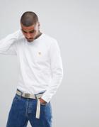 Carhartt Wip Long Sleeve Chase T-shirt In White - White