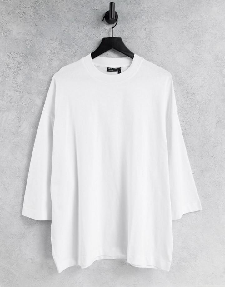 Asos Design Oversized T-shirt With Wide Sleeve In White