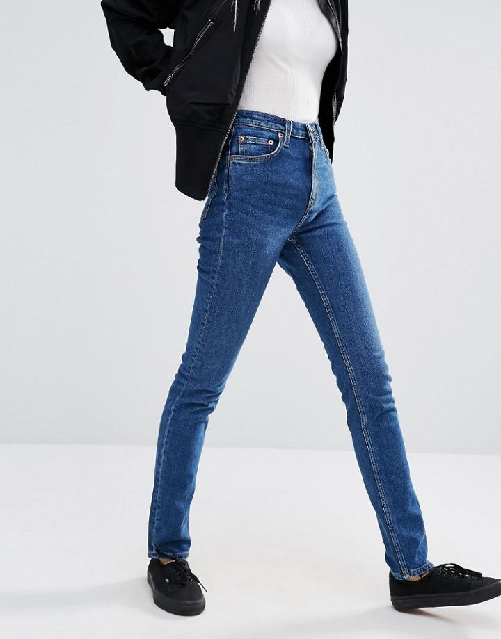 Weekday Way High Waist Slim Straight Leg Jeans - Blue