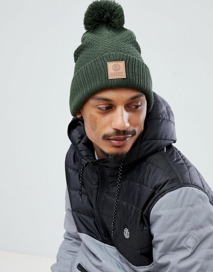Element Dusk Pom Beanie In Green - Green