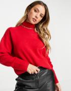 & Other Stories Knitted Cropped Sweater In Red