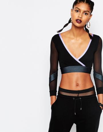 Quontum Mesh Paneled Sleeve Top