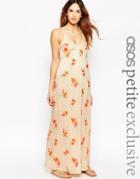 Asos Petite Premium Maxi Dress With Bright Floral Embroidery - Multi
