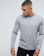 Only & Sons Cotton Crew Neck Knitted Sweater - Gray