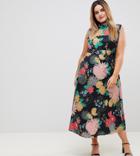 Uttam Boutqiue Plus High Neck Floral Belted Maxi Dress - Multi