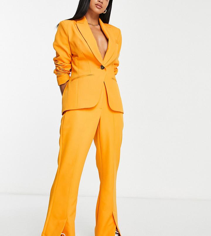 River Island Petite Slit Flare Pants In Orange - Part Of A Set
