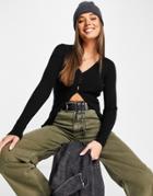 Topshop Knit Skinny Cardigan In Black - Part Of A Set