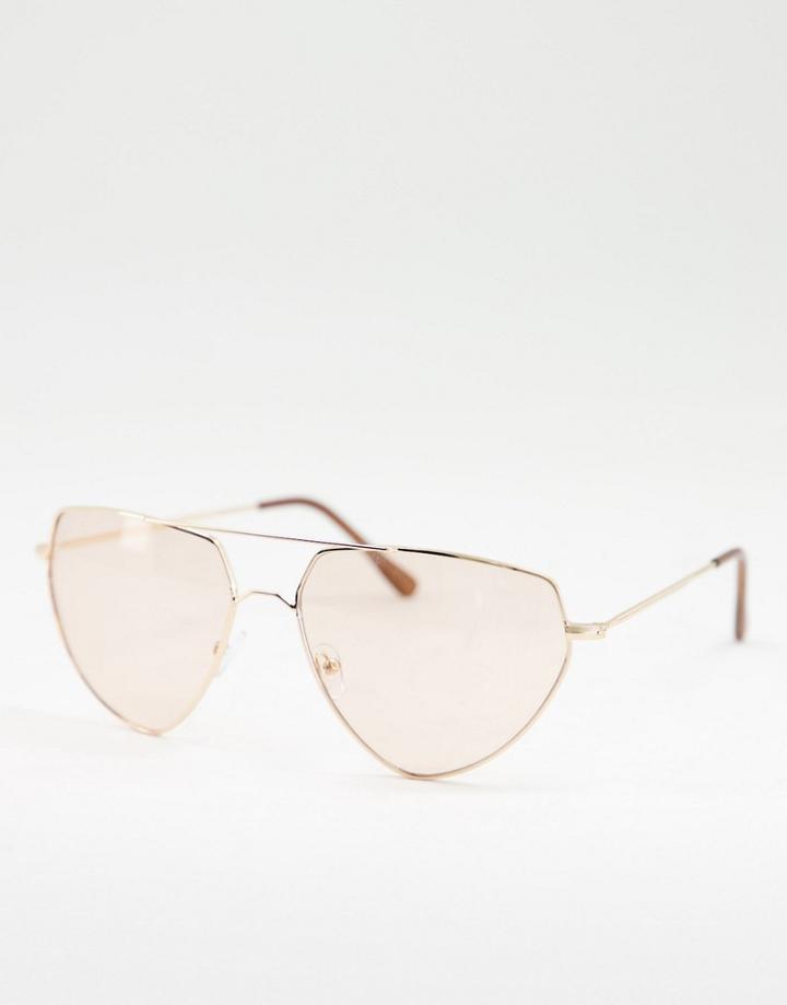 Aj Morgan Point Dume Triangle Aviator Style Sunglasses-gold