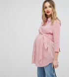 Isabella Oliver Shirt With Wrap Tie Waist - Red