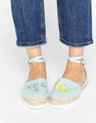 Asos Juicy Slice Ice And A Slice Espadrilles - Blue