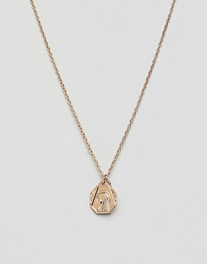 Asos Icon Charm Cluster Necklace - Gold
