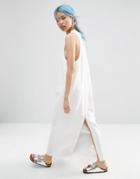 Asos White Zip Detail Maxi Dress - White
