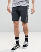 Asos Jersey Shorts With Gold Zips In Charcoal Marl - Gray
