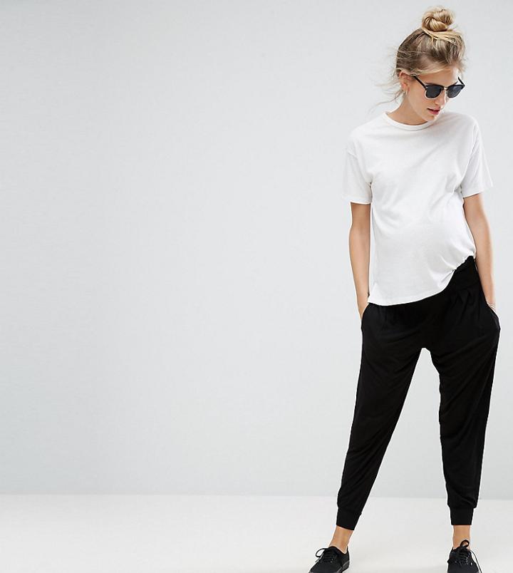 Asos Maternity Tall Harem Pants In Jersey - Black