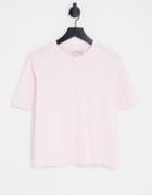 Weekday Perfect Organic Cotton Relaxed T-shirt In Pink-purple