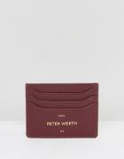 Peter Werth Etched Card Holder In Burgundy - Red