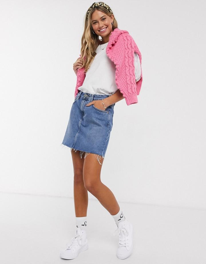 Pull & Bear Volume Poplin Sleeve T-shirt In White