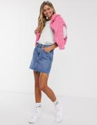 Pull & Bear Volume Poplin Sleeve T-shirt In White